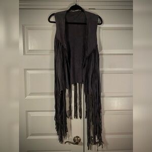 Fringed Gray Vest